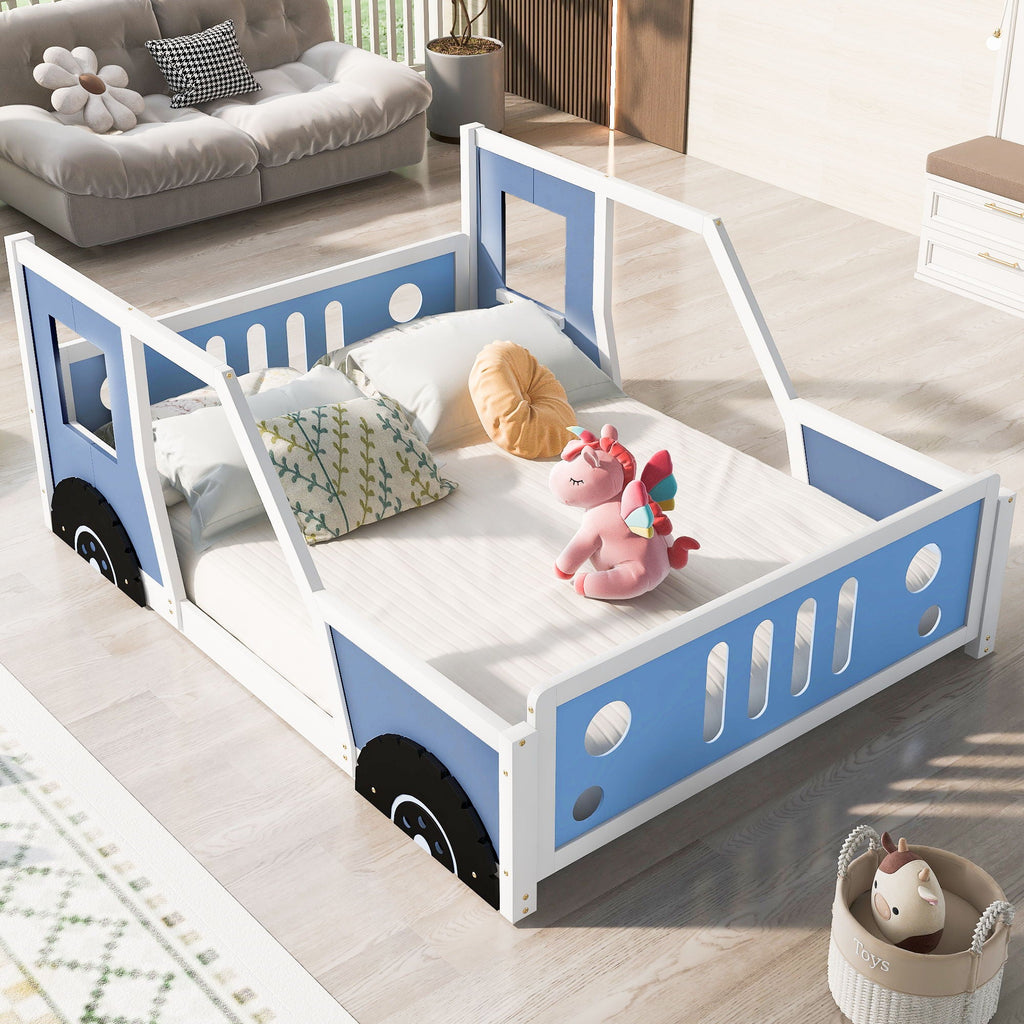 Classic Car Shaped Platform Bed With Wheels by Unique Piece Furniture