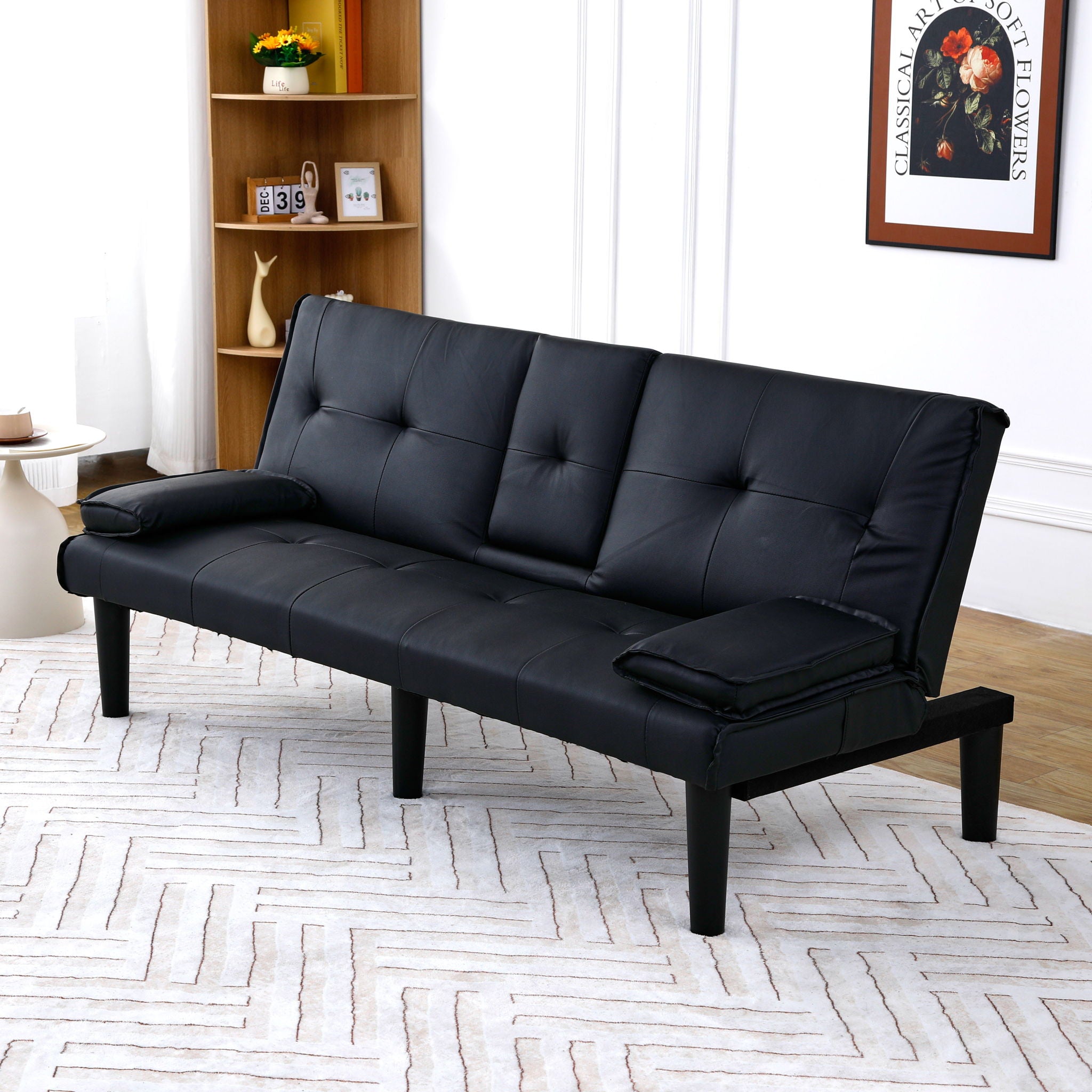 Sofa Bed With Foldable Design And Cup Holder by Unique Piece Furniture