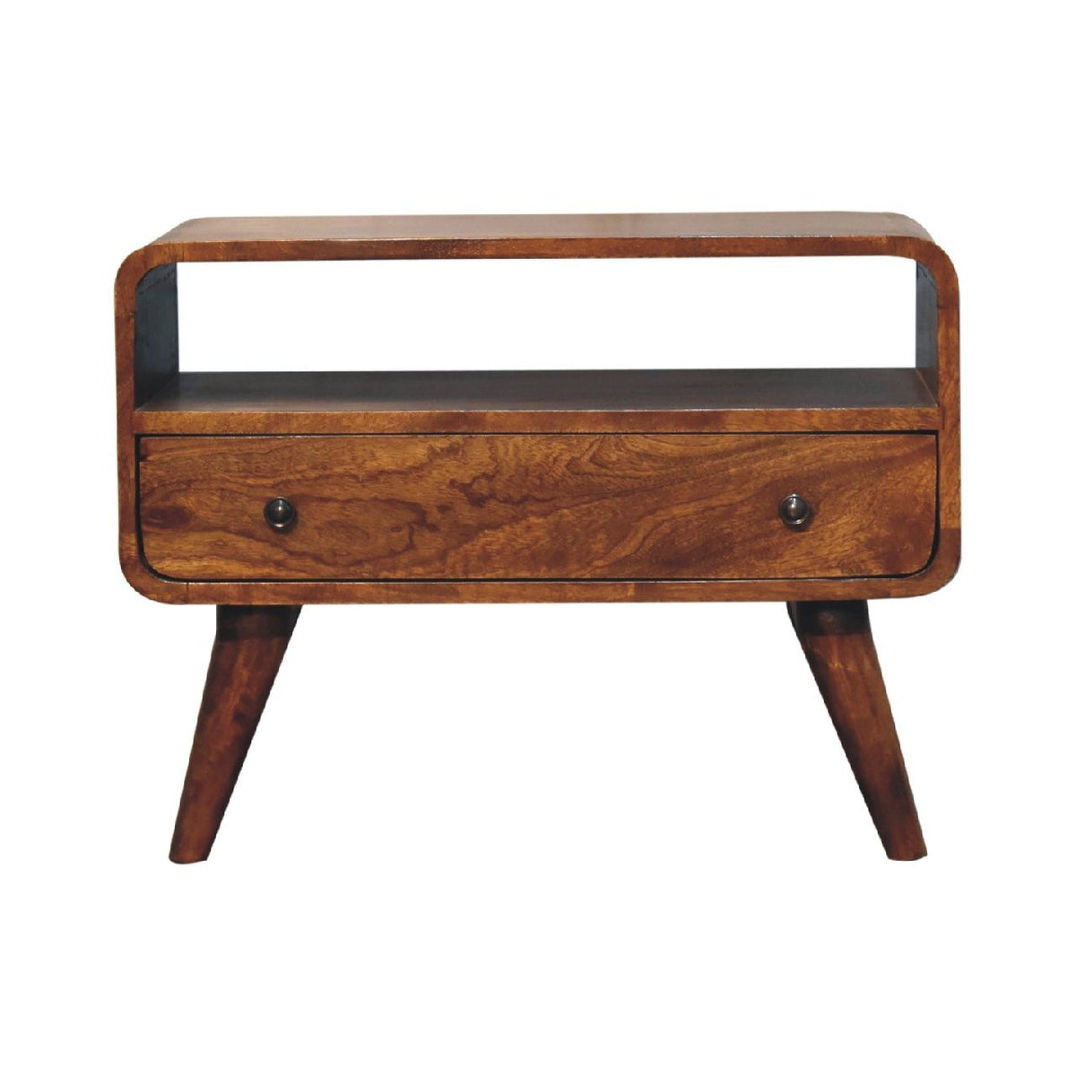 Mini Curved Media Unit - Chestnut by Unique Piece Furniture