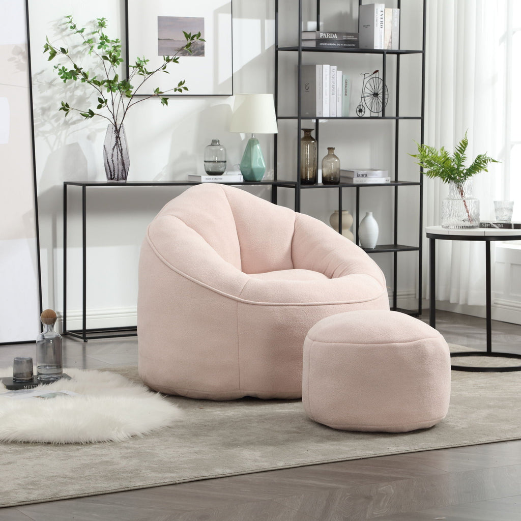 Bedding Bean Bag Sofa Chair High Pressure Foam With Footrest by Unique Piece Furniture