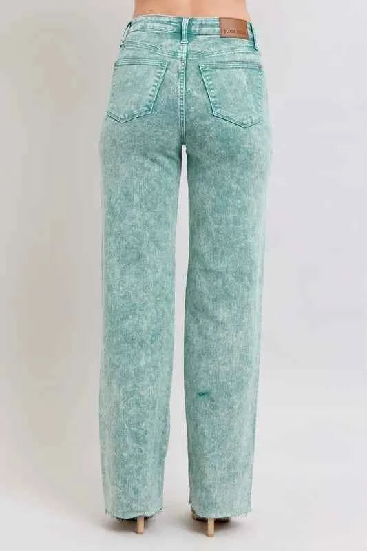 Judy Blue Full Size High Waist Garment Dyed Raw Hem Dad Jean Plus Size by Wild and Free Boutique