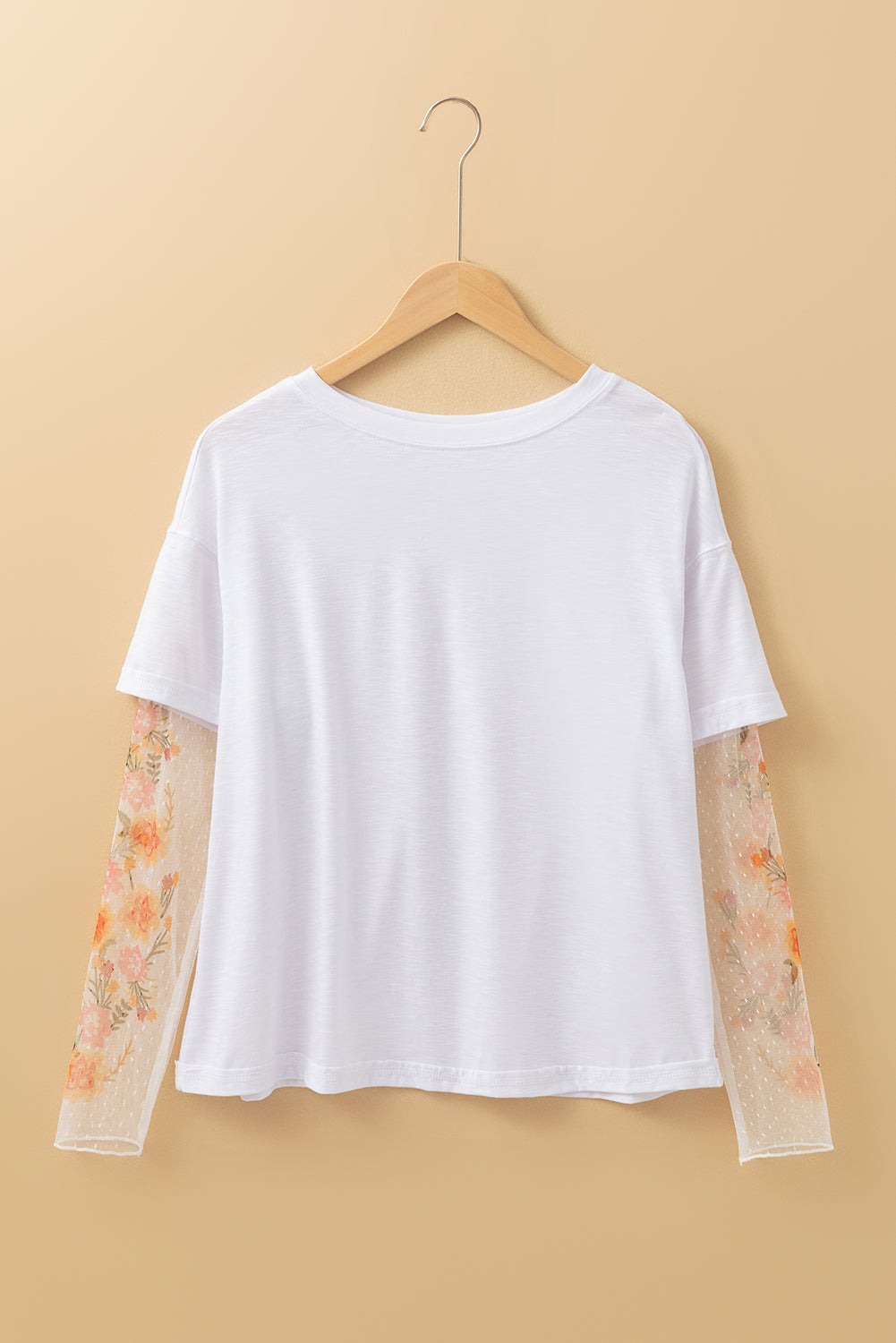 Fern Green Faux Two Piece Floral Long Sleeve Patchwork Tee by Dear-Lover Dropshipping