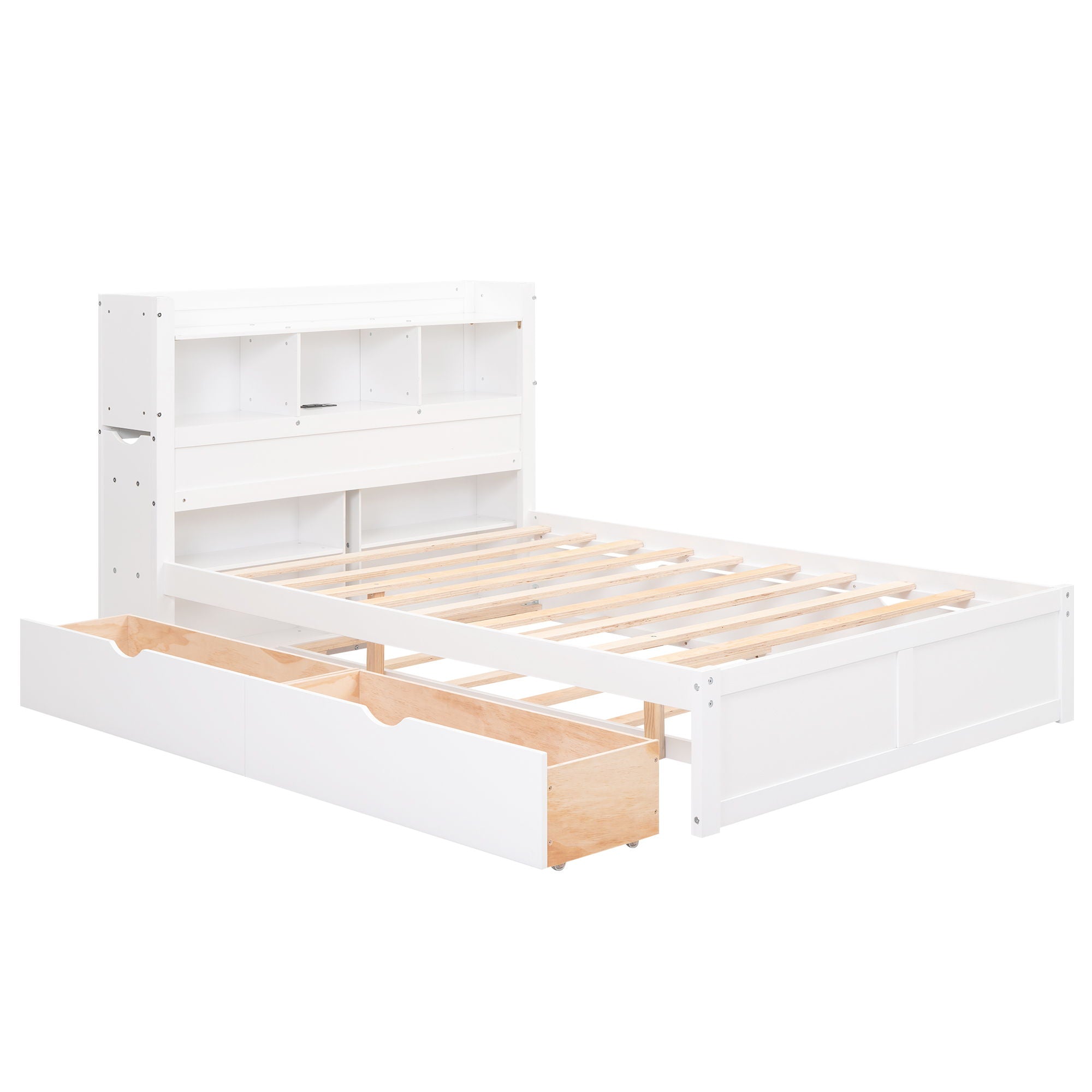 Storage Platform Bed With Pull Out Shelves, Trundle, And 2 Drawers by Unique Piece Furniture
