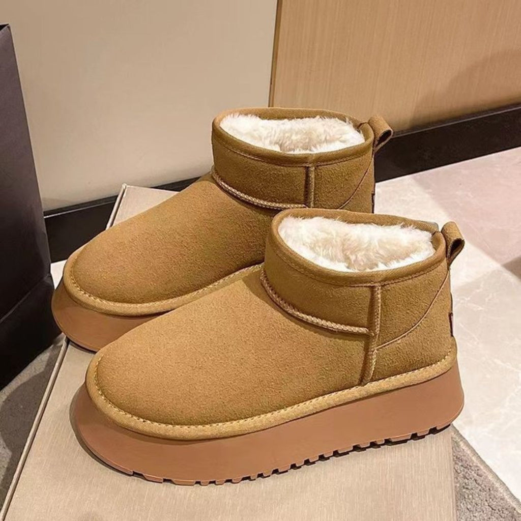 Fleece Lined Chunky Platform Mini Boots by Wild and Free Boutique