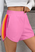 Bonbon Color Block Stripes Elastic High Waist Active Shorts by Dear-Lover Dropshipping