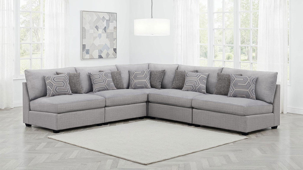 Cambria 5-piece Upholstered Modular Sectional Sofa Grey by Unique Piece Furniture