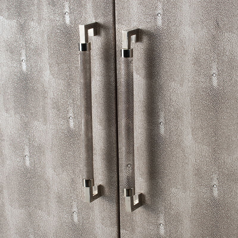 Cabinet - Silver - Faux Leather by Unique Piece Furniture