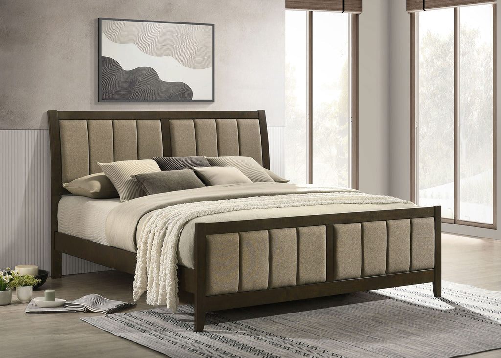Wilkes 51-inch Upholstered Eastern King Bed Dark Cocoa by Unique Piece Furniture