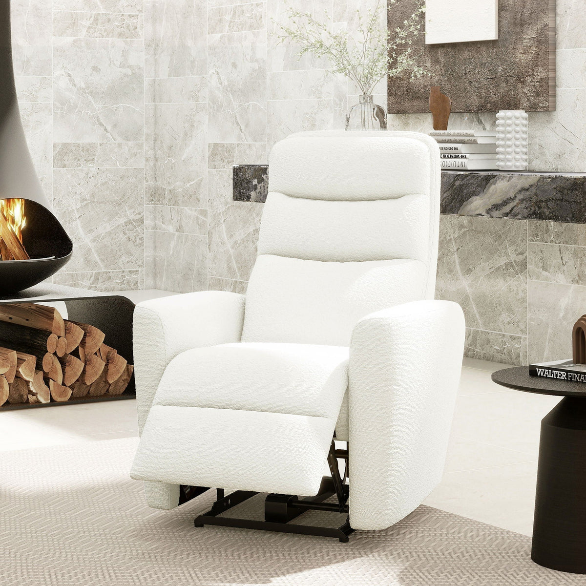 Bloomy - High Back Power Recliner Motion Chair - Chiffon White by Unique Piece Furniture