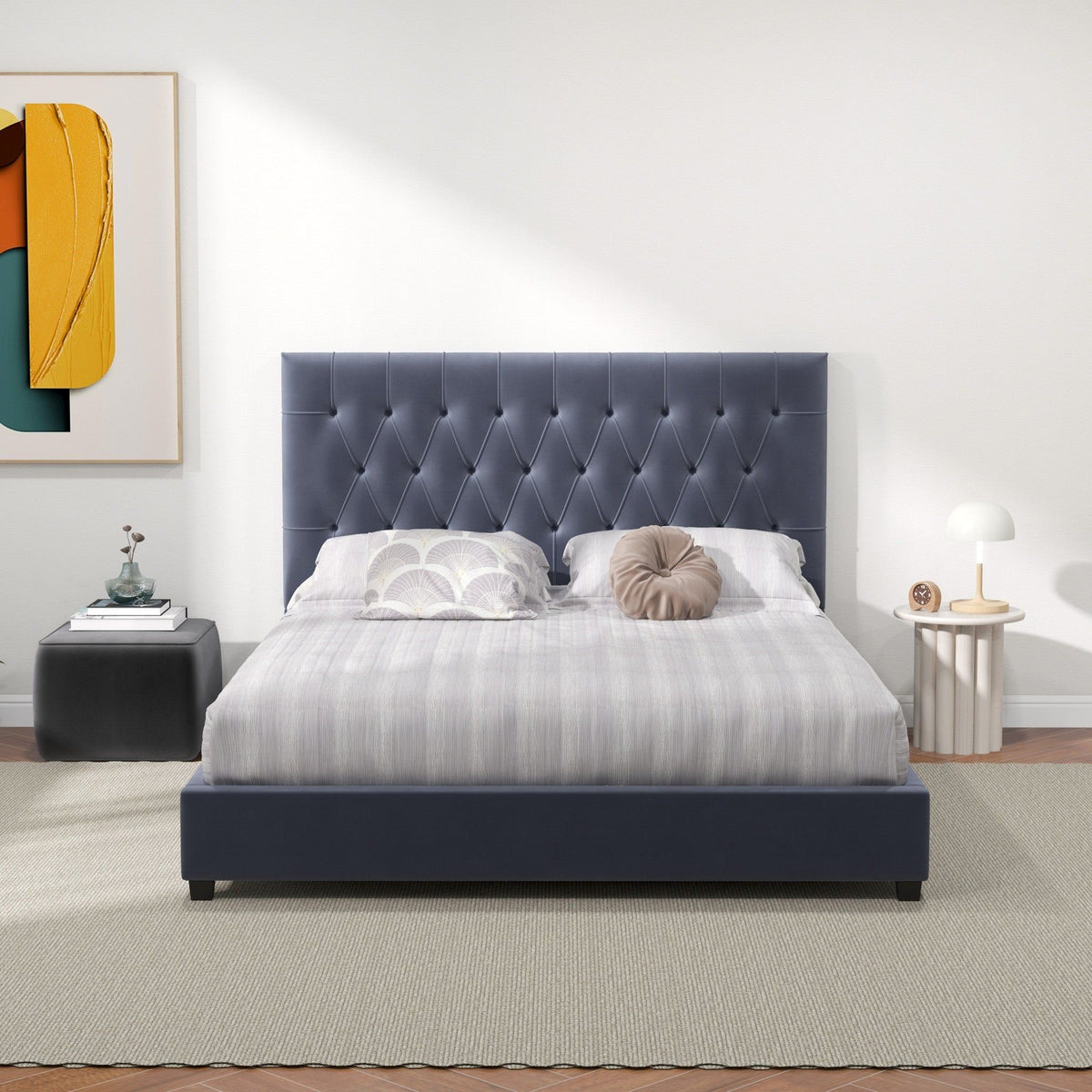 Donald - Mid-Century Modern Upholstered Platform Bed by Unique Piece Furniture