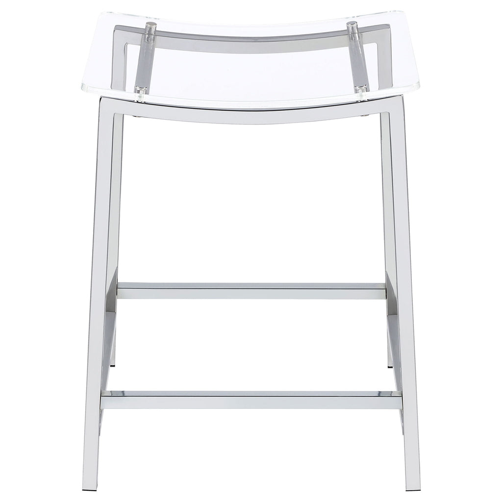 Jovani Acrylic Backless Counter Stool Chrome (Set of 2) by Unique Piece Furniture