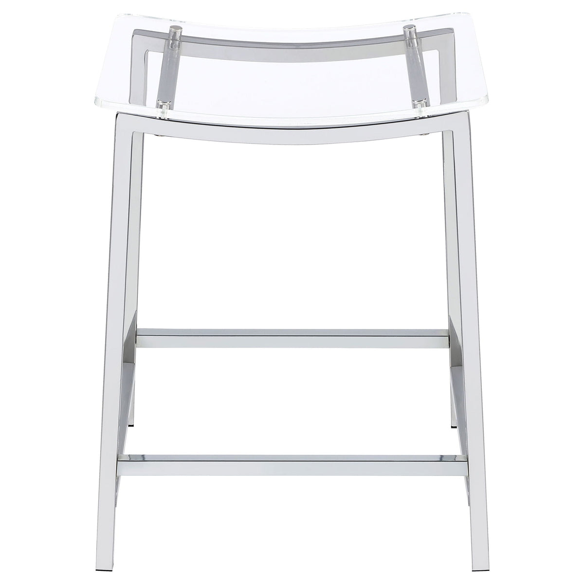 Jovani Acrylic Backless Counter Stool Chrome (Set of 2) by Unique Piece Furniture