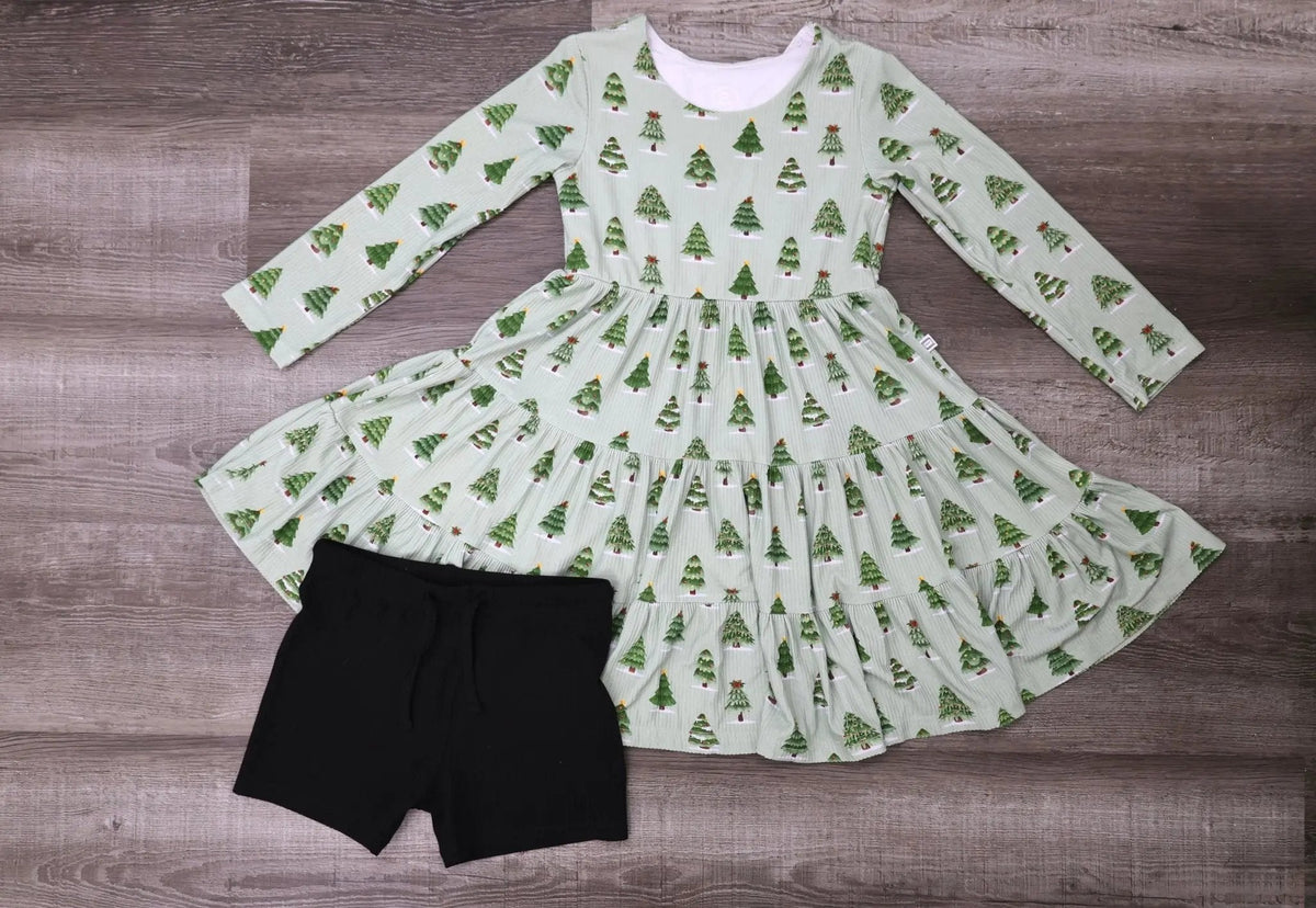 Long Sleeve Twirl Dress & Short Set by Minikin Mischief Clothing Co.