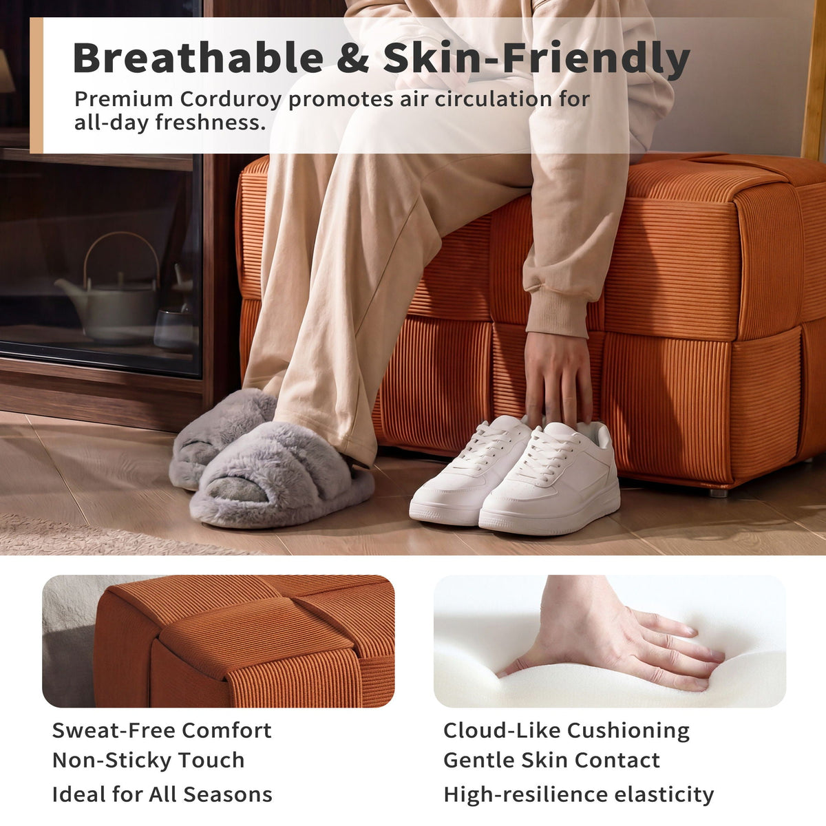 Modern Ottoman Foot Rest With Woven Design by Unique Piece Furniture