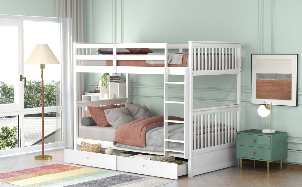 Bunk Bed With Ladders And 2 Storage Drawers by Unique Piece Furniture