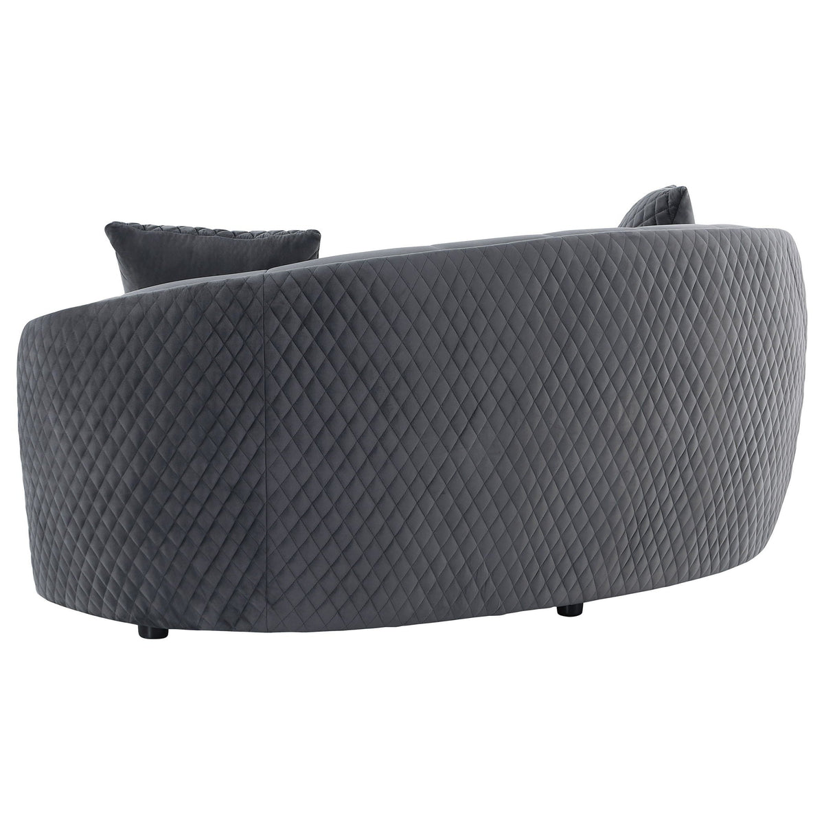 Brookside Velvet Upholstered Curved Loveseat Dark Grey by Unique Piece Furniture