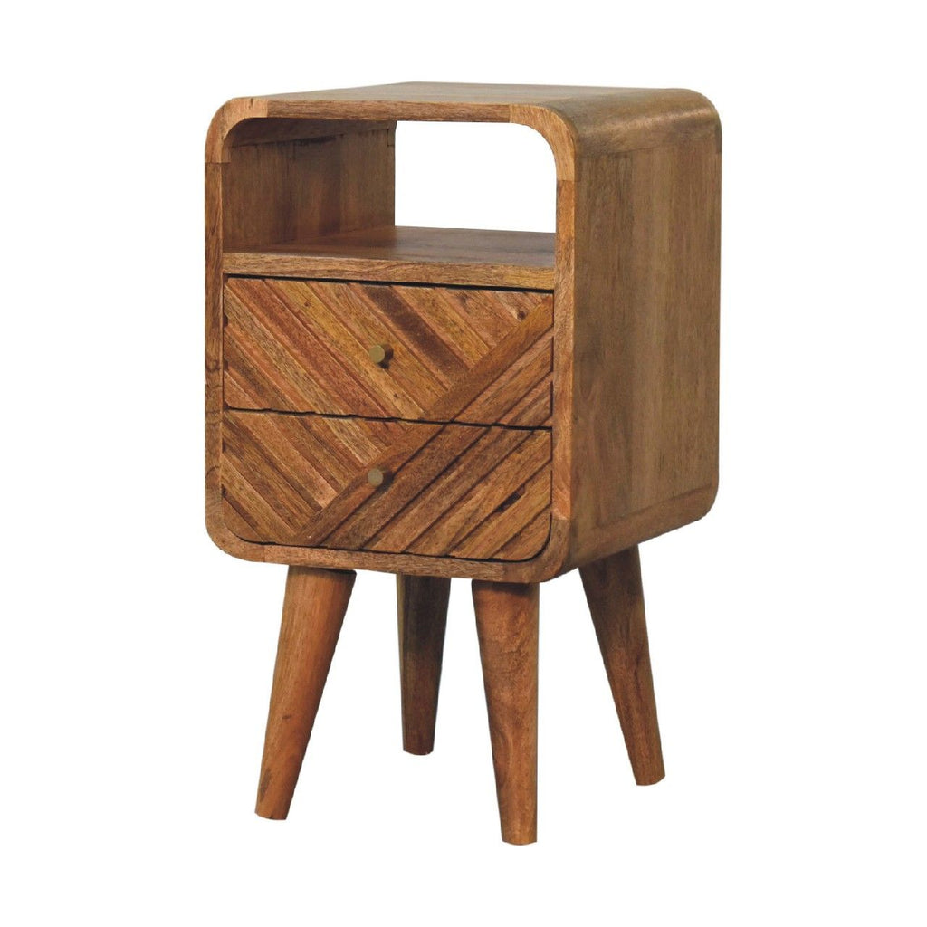 Lille - Mini Curved Nightstand - Oak by Unique Piece Furniture