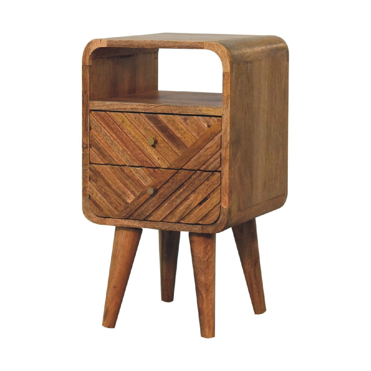 Lille - Mini Curved Nightstand - Oak by Unique Piece Furniture