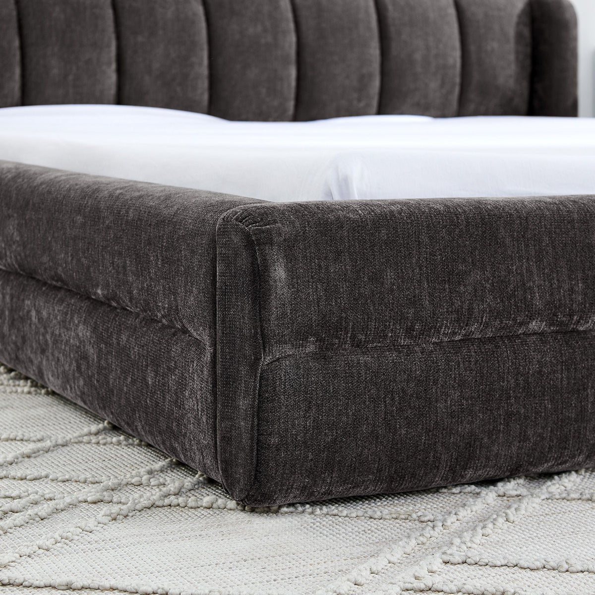 Modern Upholstered Bed Frame With Thick Fabric And Headboard by Unique Piece Furniture