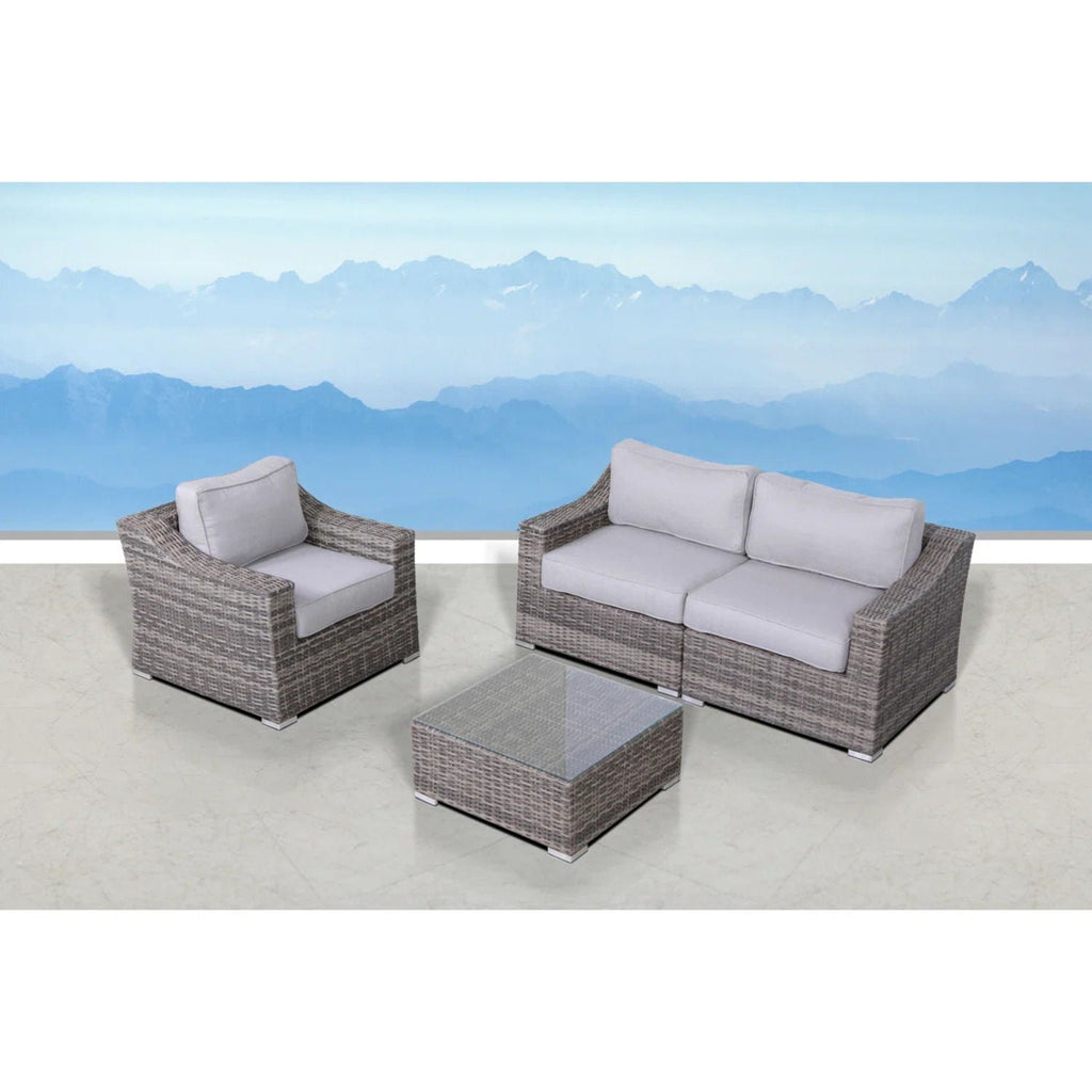 Outdoor Wicker Conversation Set With Cushions, All Weather by Unique Piece Furniture