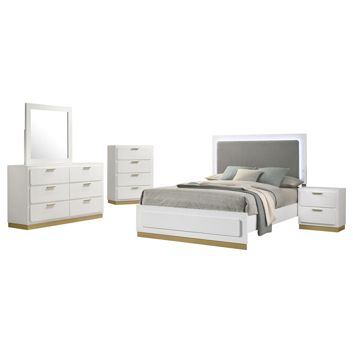 Caraway 5-piece Queen Bedroom Set White by Unique Piece Furniture