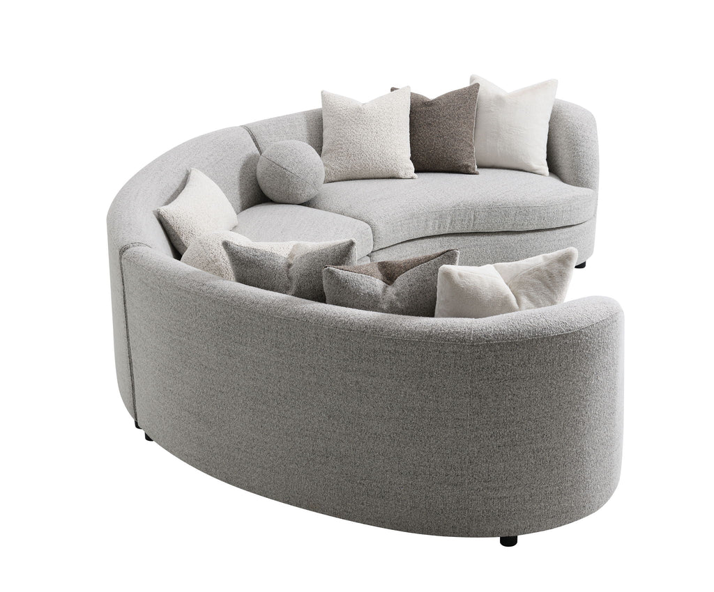 Ivria - Boucle Sectional Sofa With 9 Pillows - Gray by Unique Piece Furniture