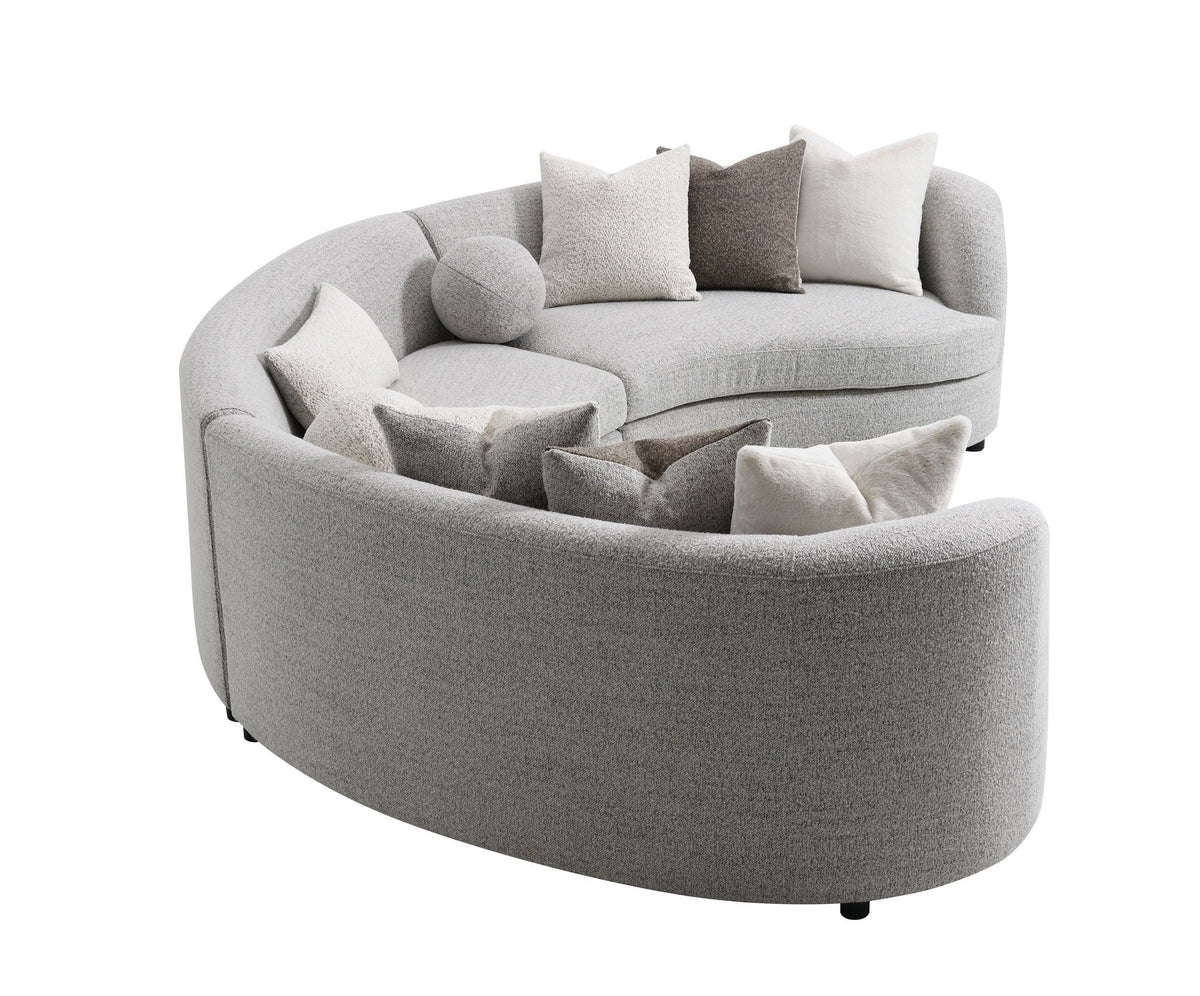 Ivria - Boucle Sectional Sofa With 9 Pillows - Gray by Unique Piece Furniture