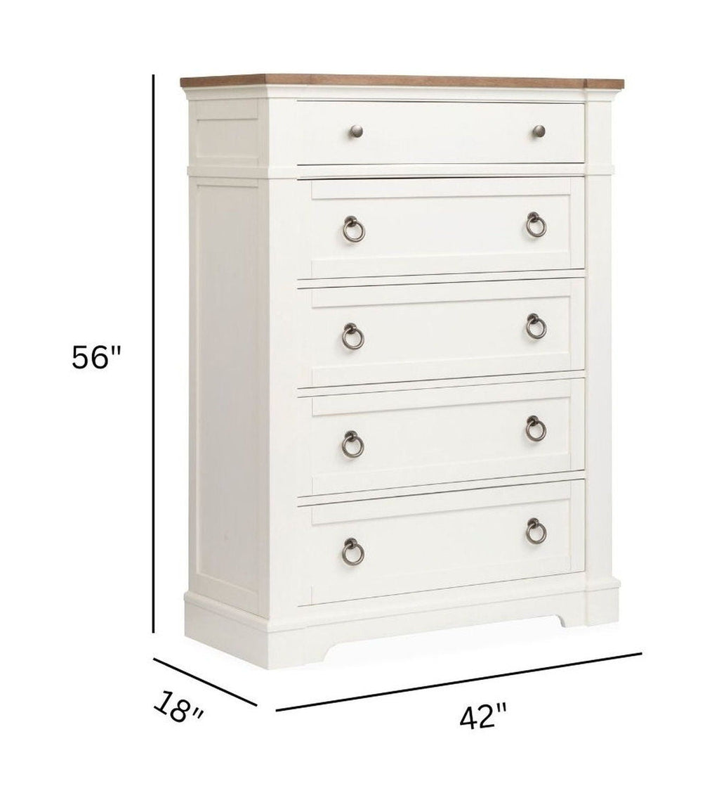 Kingston - Drawer Chest - Whisper White And Cerused Nutmeg by Unique Piece Furniture