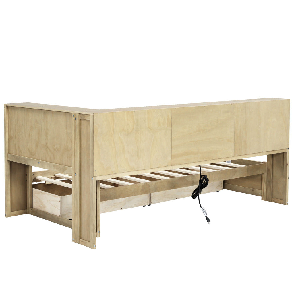 Daybed With 2 Storage Drawers, Storage Cabinets, USB Ports by Unique Piece Furniture