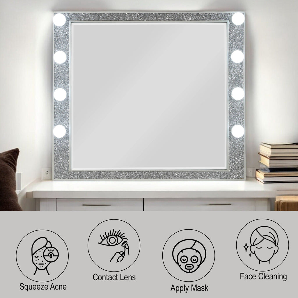 Sliverfluff - Mirror With Light - Mirrored / Champagne by Unique Piece Furniture