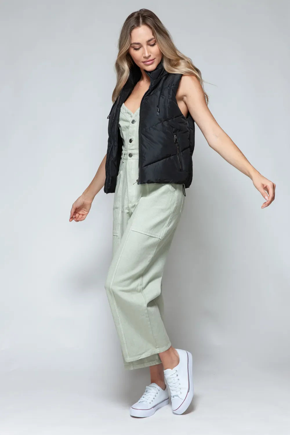 Snobbish Zip Up Quilted Hooded Vest by Wild and Free Boutique