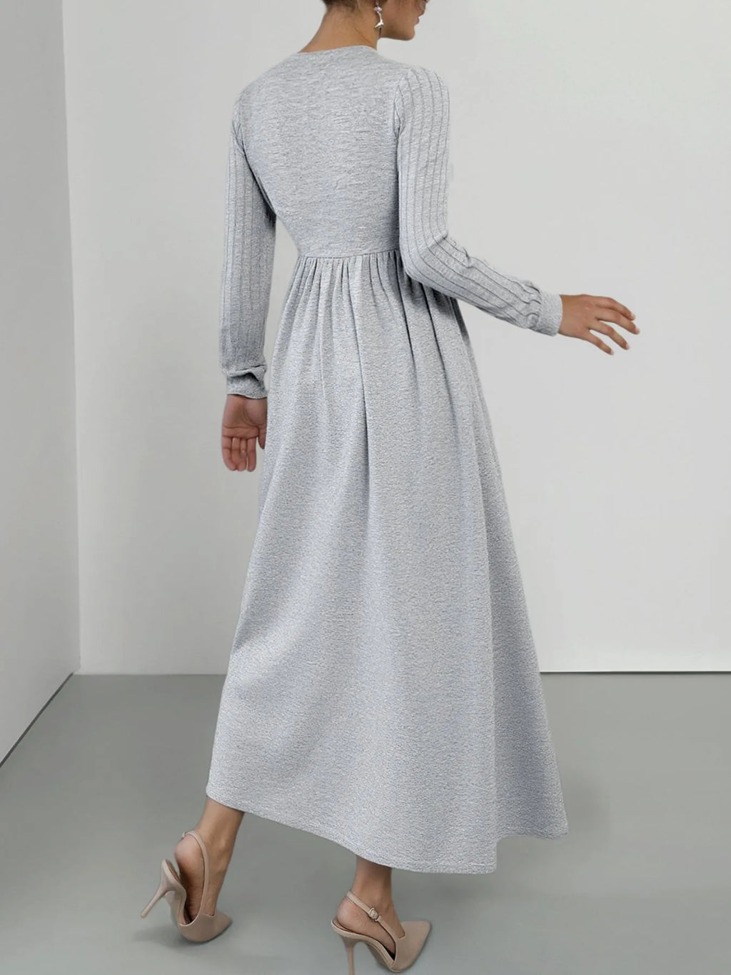 Lace Detail V-Neck Maxi Dress with Side Slit by Simply Love