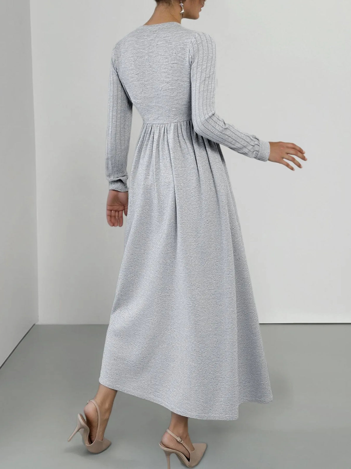 Lace Detail V-Neck Maxi Dress with Side Slit by Simply Love