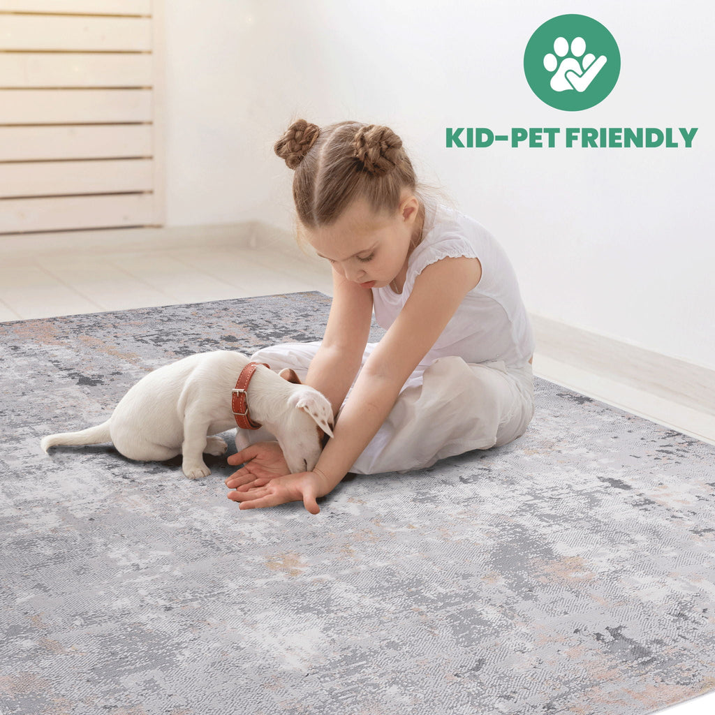 Marfi - 8' X 10' Abstract Area Rug - Gray / Multi by Unique Piece Furniture