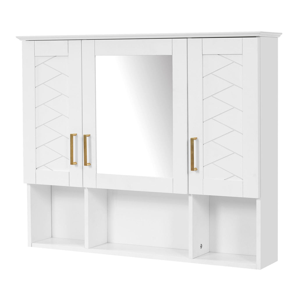 Modern Wall Mounted Medicine Cabinet With Adjustable Shelves, Soft Close Doors, High Define Mirror by Unique Piece Furniture