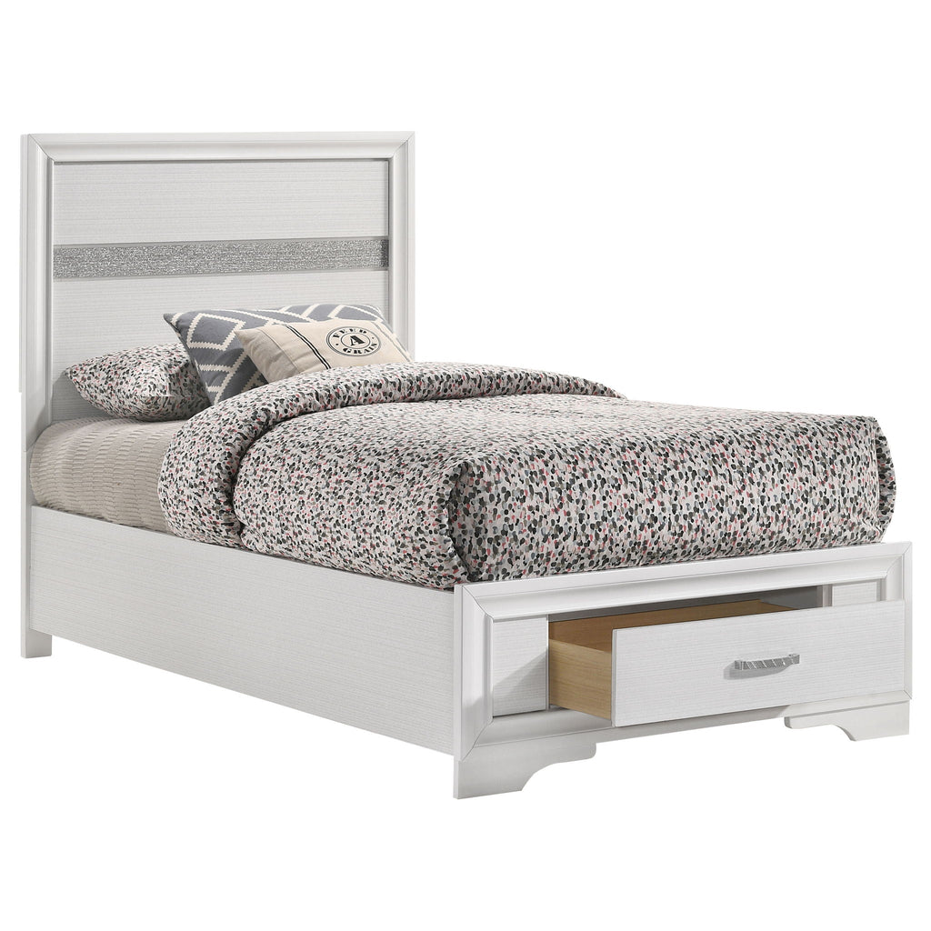 Miranda 51-inch Wood Twin Storage Panel Bed White by Unique Piece Furniture