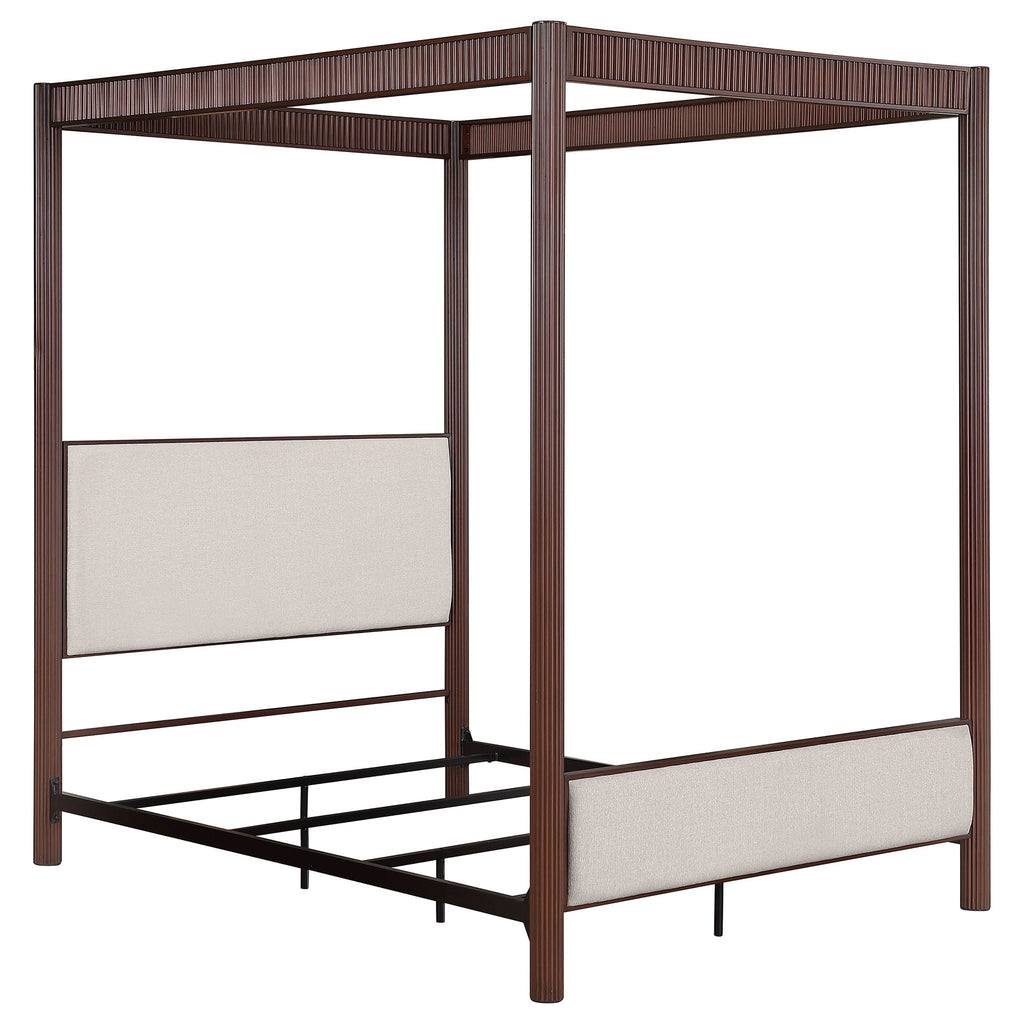 Zimmerlee 89-inch Metal Eastern King Canopy Bed Rust Brown by Unique Piece Furniture