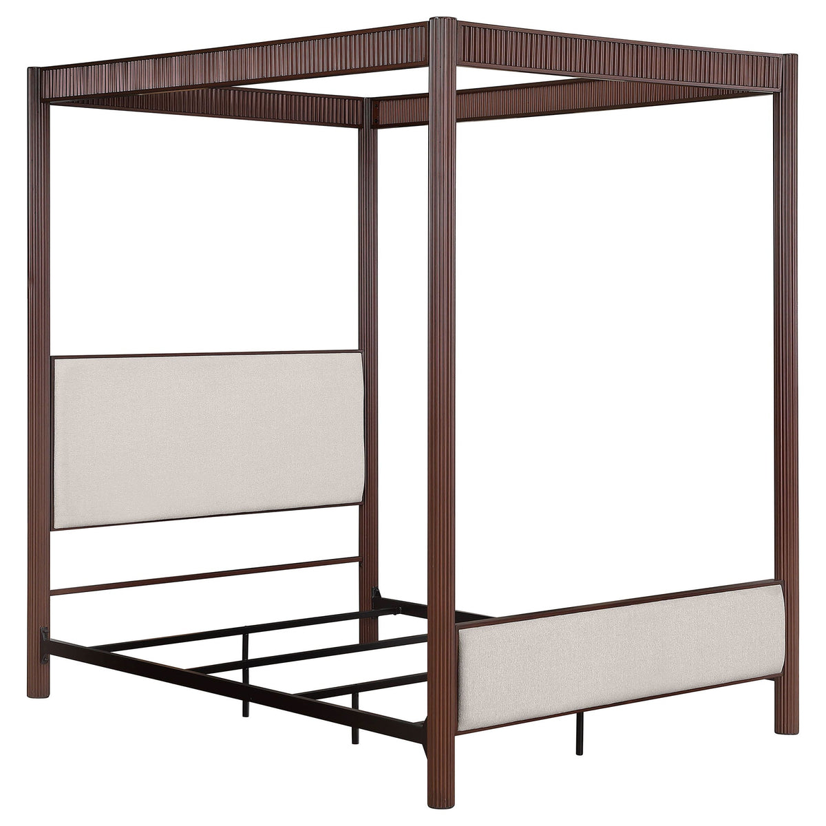 Zimmerlee 89-inch Metal Eastern King Canopy Bed Rust Brown by Unique Piece Furniture
