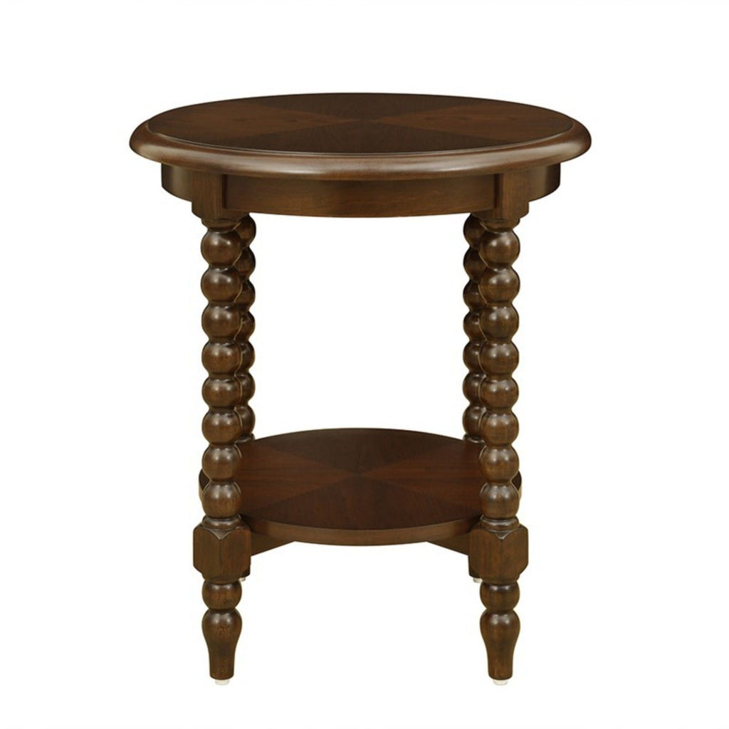 Philippe - Round End Table With Shelf - Brown by Unique Piece Furniture