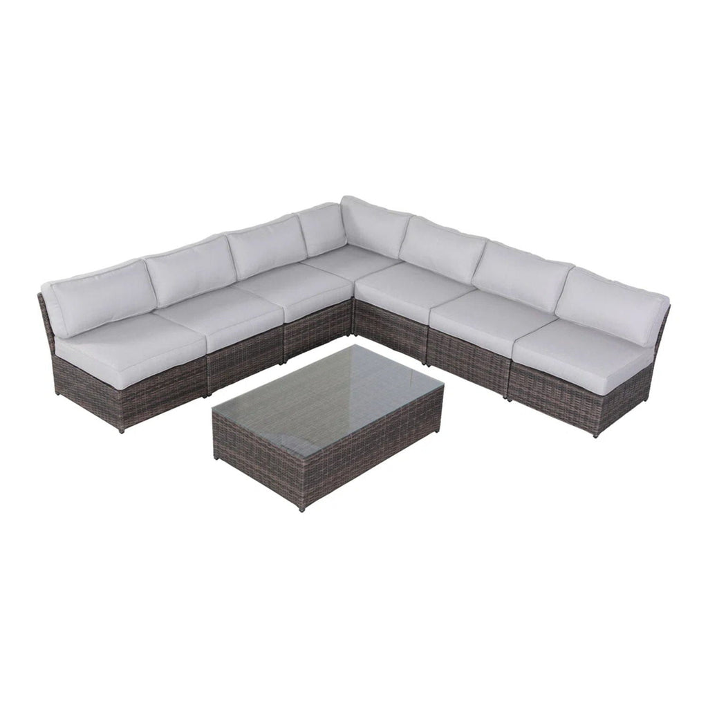 Comfortable Modern Patio Rattan Sectional Set With Cushions by Unique Piece Furniture