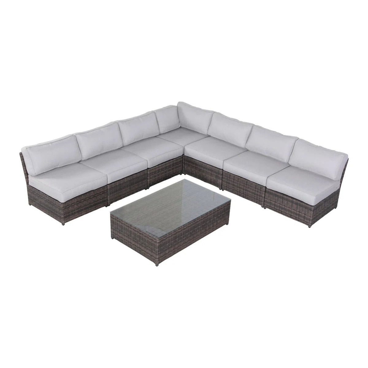 Comfortable Modern Patio Rattan Sectional Set With Cushions by Unique Piece Furniture