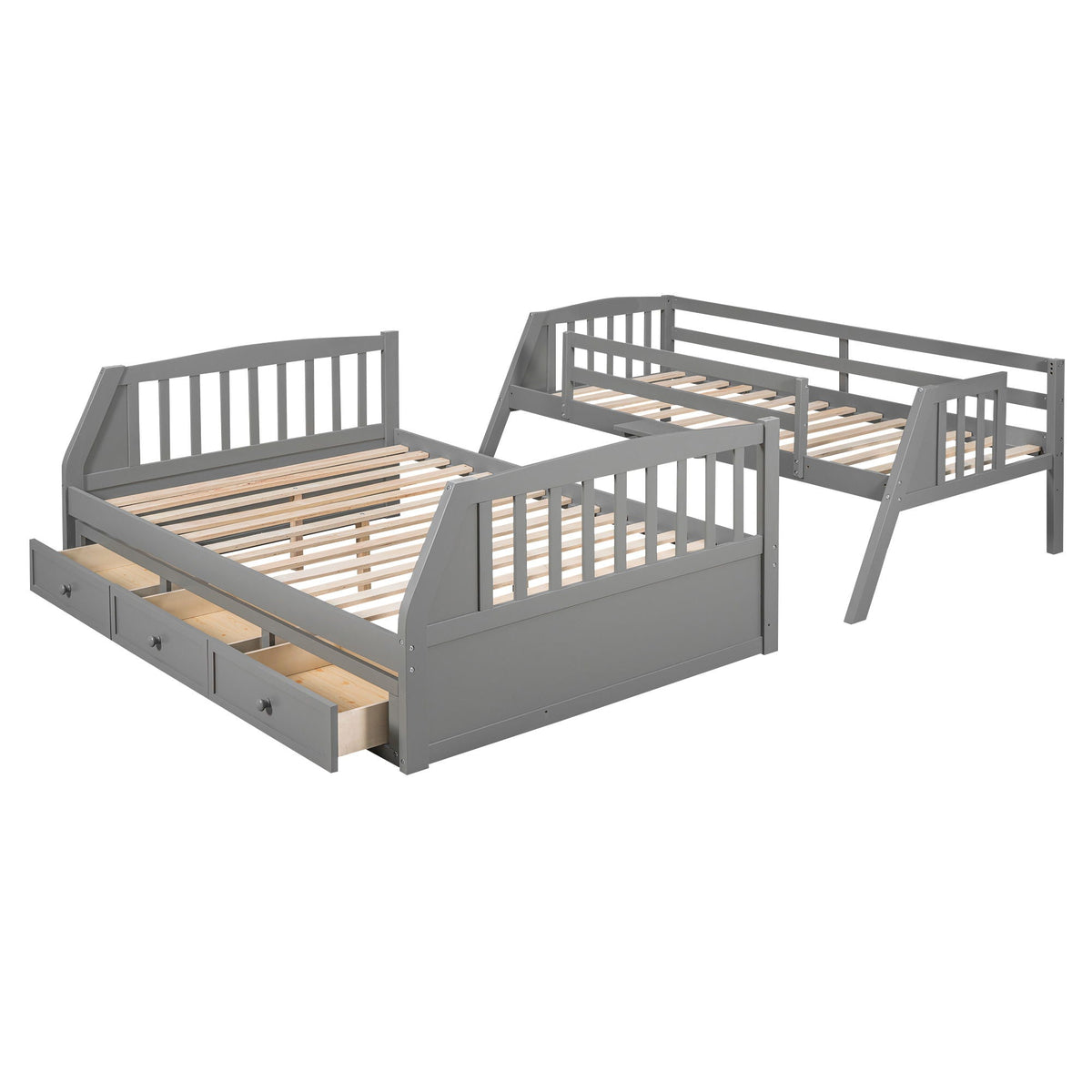 Bunk Bed With Drawers, Ladder And Storage Staircase by Unique Piece Furniture