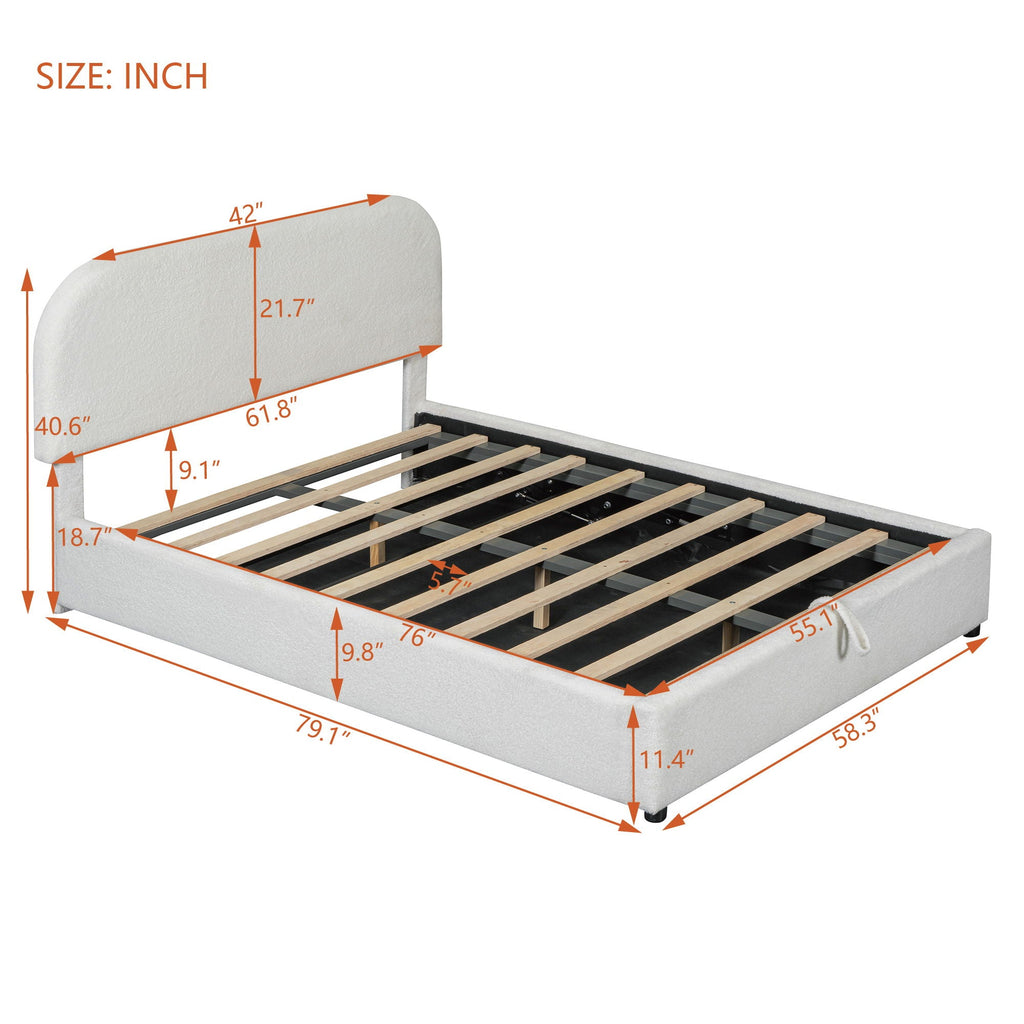 Upholstered Platform Bed With Hydraulic Storage System by Unique Piece Furniture
