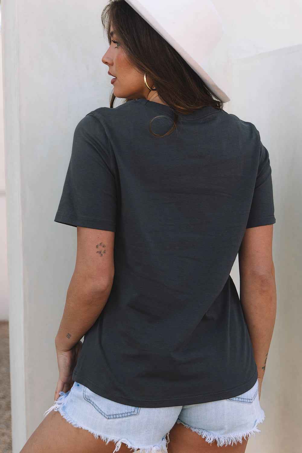Dark Grey RISE WITH THE SUN Western Fashion Graphic Tee by Dear-Lover Dropshipping