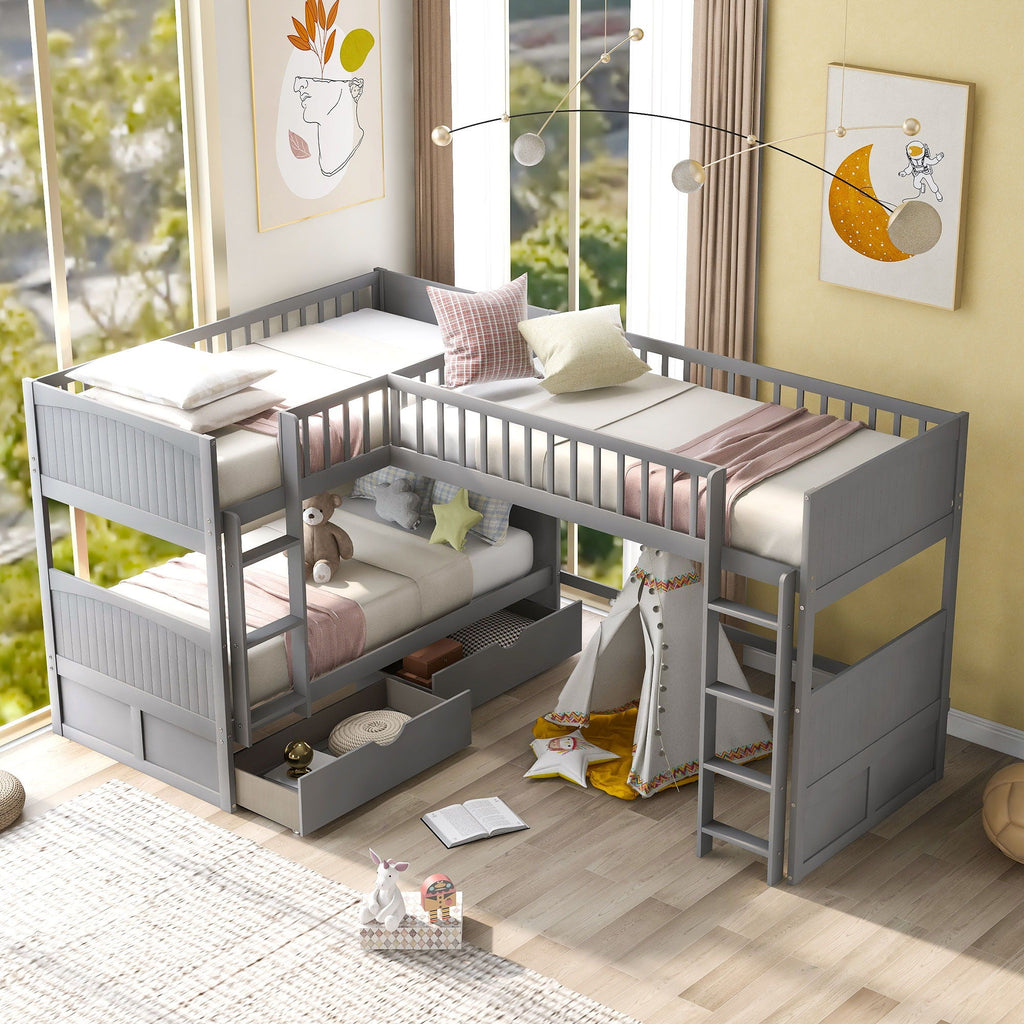 Bunk Bed With Loft And 2 Drawers by Unique Piece Furniture