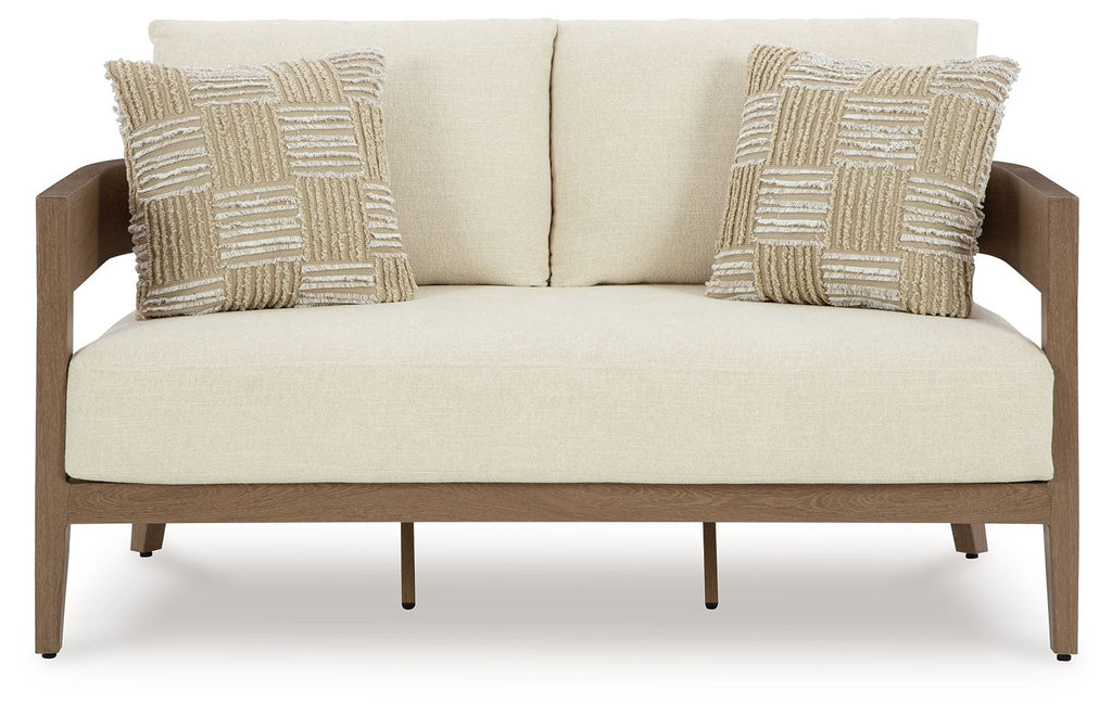 Serene Bay - Loveseat With Cushion - Dark Brown / White by Unique Piece Furniture