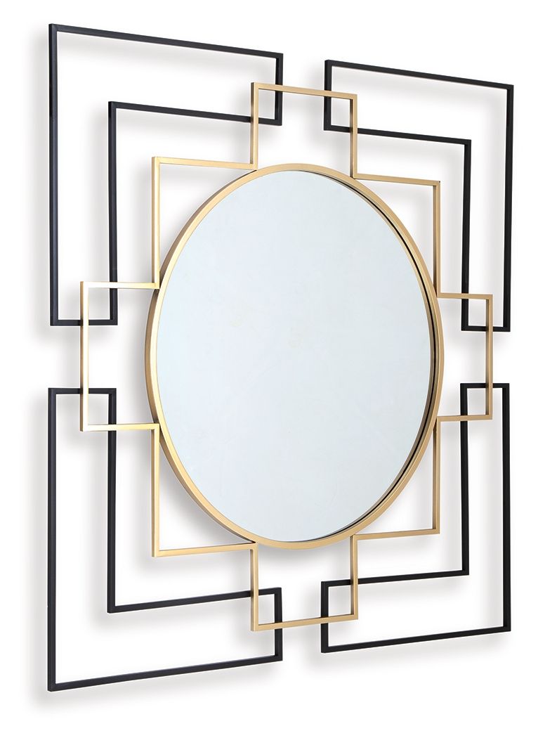 Oceanal - Accent Mirror - Black / Gold Finish by Unique Piece Furniture