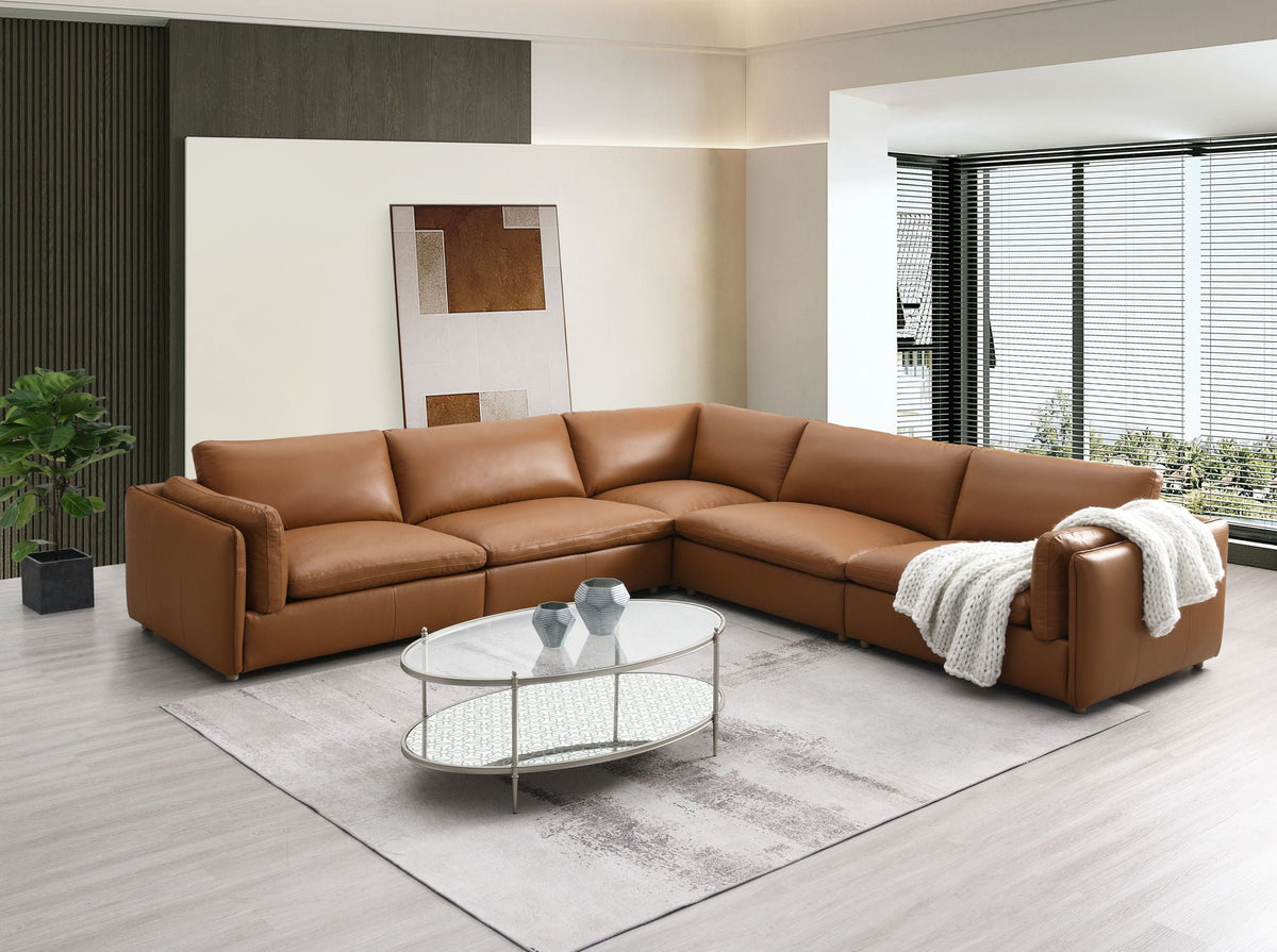 Brighton - Top Grain Modular Sectional - Brown by Unique Piece Furniture