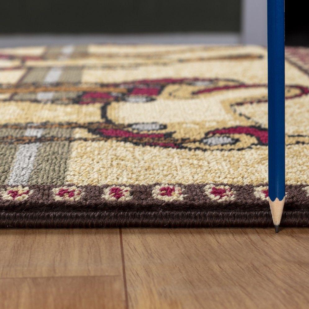 Tribes - 5'3" X 7'3" Southwest Area Rug - Beige - Polypropylene by Unique Piece Furniture