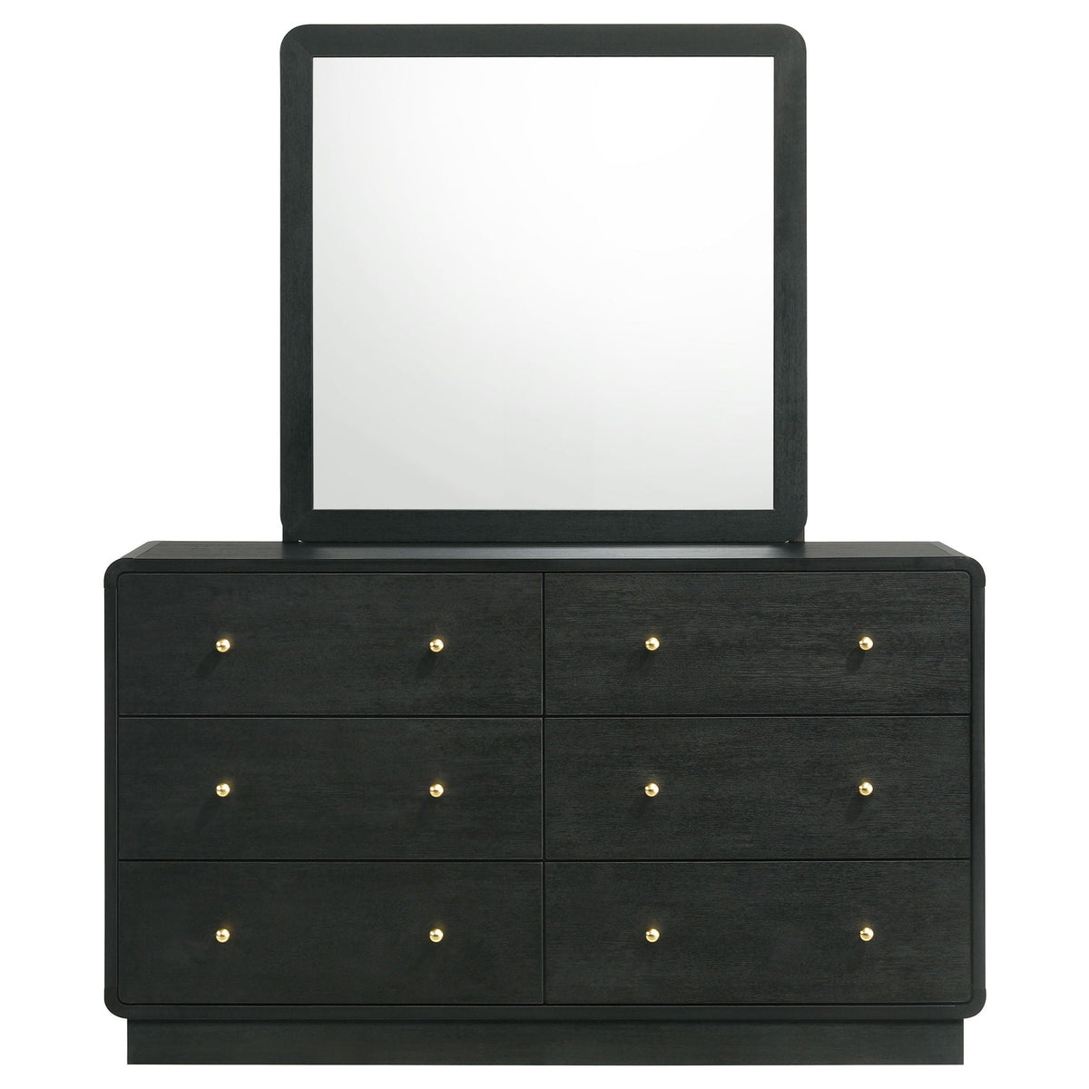 Cavelle 6-drawer Dresser and Mirror Black by Unique Piece Furniture